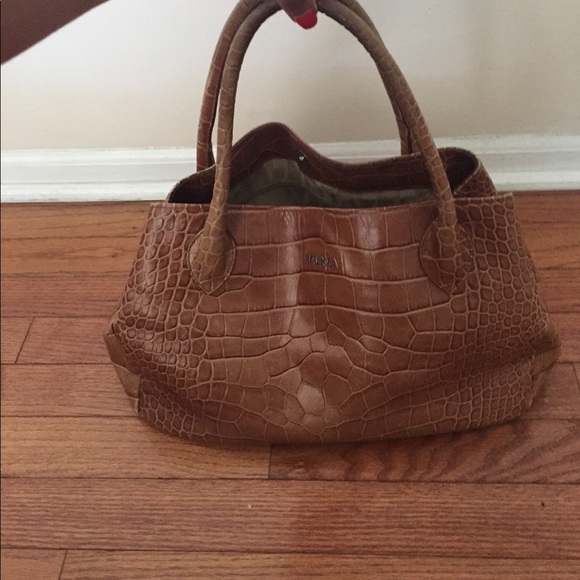 Furla leather croc print bag - Picture 3 of 8